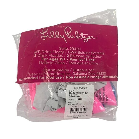 New Lilly Pulitzer Pool Blow Up Drink Floaty - Holder - Water Coaster - Picture 3 of 3
